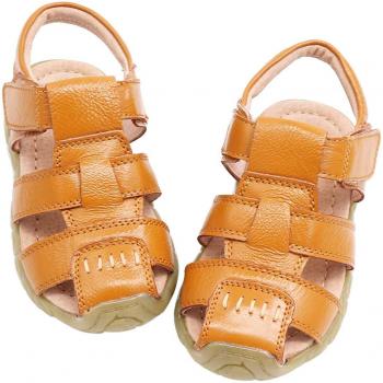 Gaatpot Unisex Niños Sandalias con Punta Cerrada Niña Niño Zapatos Sandalias de vestir en Cuero Zapatillas Verano Amarillo 30 EU/30 CN