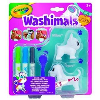 WASHIMALS Mini set Perritos para utilizar con el Set Bañera y 4 Mascotas, para colorear y darles un buen baño a las mascotas ideal para juego y regalo, desde 3 años