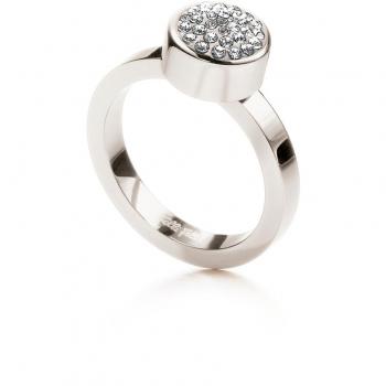Anillo de mujer Folli Follie en acero inoxidable plateado con diseño elegante - Talla 14 (Ref: 3R0F043C)