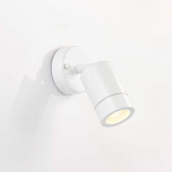 Foco de exterior Saxby Palin de acero inoxidable brillante con pintura blanca, vidrio IP44, tipo de bombilla GU10