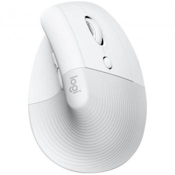 Logitech Lift Vertical Ergonomic Mouse for Mac, Wireless, 4000 DPI, 6 Buttons - Off-White