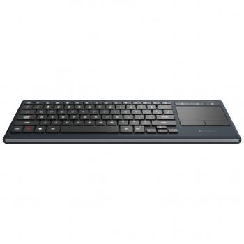 Logitech K830 - Teclado (RF inalámbrico, Hogar, QWERTY, Inglés del Reino Unido, Negro, TV)