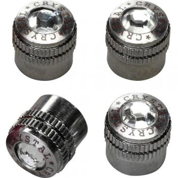 AUTOSTYLE Tapón para válvula Silver + Crystal 4pcs