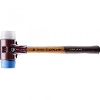 Maza Simplex de Halder, 330 mm de longitud, cabeza de 40 mm, blando/semiduro, con inserciones Superplástico/TPE-soft y mango de madera
