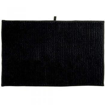 Alfombra baño chenille 60x40 cm color negro
