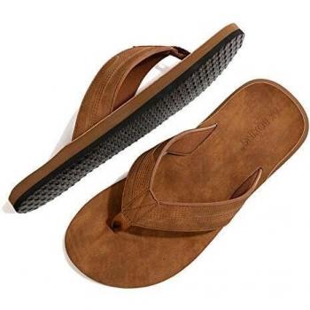 ARRIGO BELLO Chanclas Hombre Flip Flops Cuero Sandalias Verano Antideslizante Piscina Playa Interior Talla 41-46