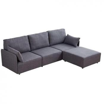 Sofá Modular Riposo A+A+B+C Estilo Contemporáneo Color Gris 276 CM