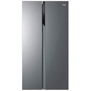 Haier HSR3918ENPG, Frigorífico side by side, 90cm ancho, Capacidad XXL, Motor inverter, Total no frost, Clase E, Inox antihuellas