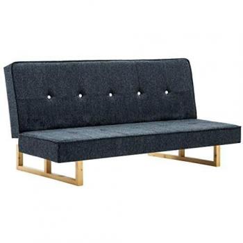 vidaXL Sofá Cama de Tela Gris Oscuro Mobiliario Decoración para Casa Hogar