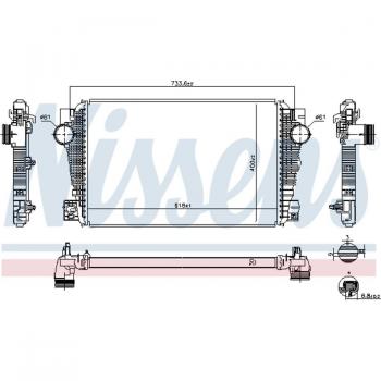 Enfriador del aire de admisión Intercooler NISSENS 96258, tipo: intercooler, características: diseño optimizado para un mejor flujo de aire, construcción robusta para mayor durabilidad, compatibilidad con múltiples modelos de