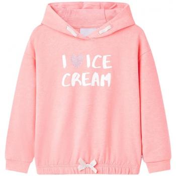 Sudadera con capucha infantil rosa brillante 104