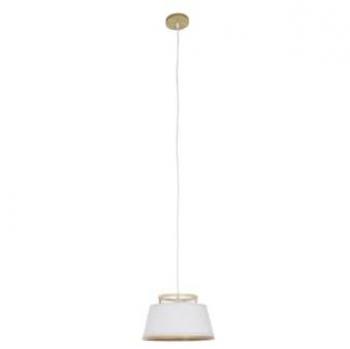 Lámpara de Techo DKD Home Decor Blanco y Marrón Natural de Bambú 50W 30x30x20 cm