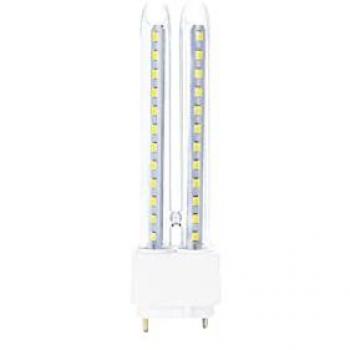 Paquete de 2 Bombillas LED PLC 12W G24, Luz Fría Blanca No Regulable, Tubo 2U SMD 6500K