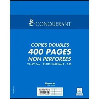 Papel cuadriculado A4 5x5, 400 páginas, no perforado, paquete de 100 hojas, 90g/m²