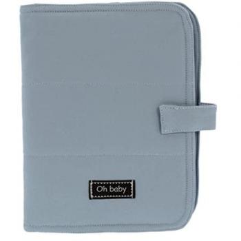 Portadocumentos Bebé Softshell Rosy Fuentes - Diseño Elegante con Cierre de Cremallera - Azul Pálido
