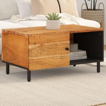 Mesa de centro de madera maciza de acacia 80x50x40 cm Marrón