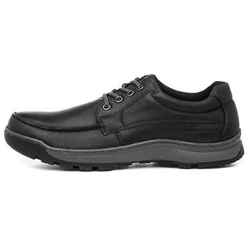 Hush Puppies Tucker Men's Black Nubuck Leather Lace-Up Shoes with Memory Foam - Size 7 UK