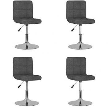 Sillas de comedor giratorias 4 unidades tela gris oscuro
