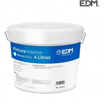 Pintura Plástica Mate para Interiores Blanco 4L EDM