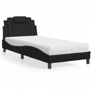 Cama con colchón negro 80x200 cm en cuero sintético Vidaxl