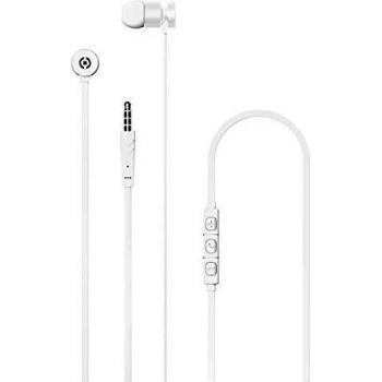 Auriculares In-Ear Celly UP1000 con Cable Antienredos, Jack 3.5mm, Micrófono Incorporado, Botón de Respuesta y Control de Volumen - Color Plata