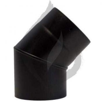 CODO EXOJO PARA CHIMENEA VITRIFICADO NEGRO MATE 45 GRADOS