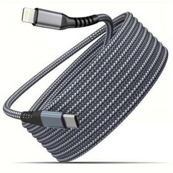 Cable Carga Rápida y Transmisión de Datos 2 Metros USB-C a Lightning Irrompible de Aluminio para iPhone, iPad, Xiaomi, Samsung, Tablets y PC