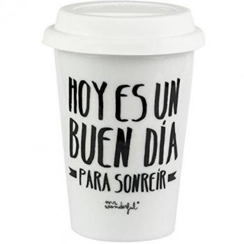 Mr. Wonderful - Taza take away con mensaje Hoy es un buen día para sonreír