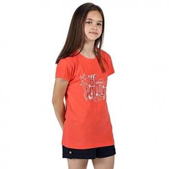 Regatta Bosley III Camisa De Mangas Cortas, Coral De Fuego, 11 Years para Niños