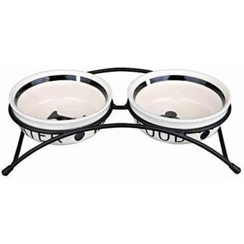 Trixie Eat on Feet Two Ceramic Dog Bowl Set, 0.25 Litre