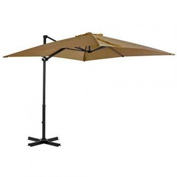 vidaXL Sombrilla de Jardín con Base Portátil Parasol Terraza Artículos de Exterior Casa Hogar Patio Porche Verano Paraguas para Sol Sombra Gris Topo