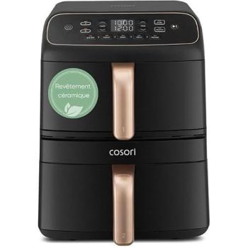 Freidora de Aire COSORI Turbo Tower Compact 8.6L 2630W con Doble Cesta y Revestimiento Cerámico Libre de PFAS