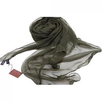 Prettystern - 200CM X 100cm einfarbig Seidenschal Stole leicht Chiffon SEIDE