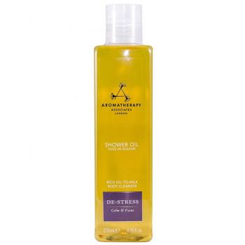 Aromatherapy Associates De-Stress Shower Oil 250ml - Aceite de ducha relajante, con aceite esencial de incienso, para todo tipo de piel