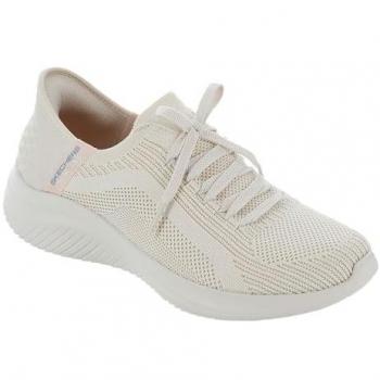 Zapatillas Slip-On Skechers Ultra Flex 3.0 para Mujer, Color Blanco Crema, Talla 36.5