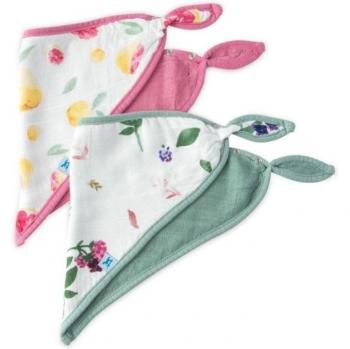 Pack de 2 baberos de bambú Little Unicorn Sweet Tartar con estampado multicolor
