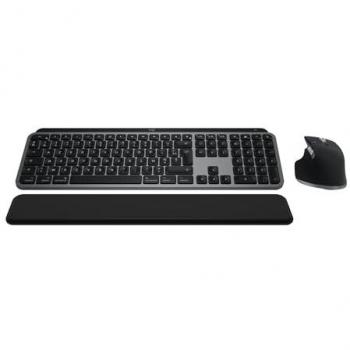 Combo Logitech MX Keys S para Mac - Teclado y Ratón Inalámbricos, Retroiluminados, con Reposamuñecas, AZERTY Francés, Aluminio Negro