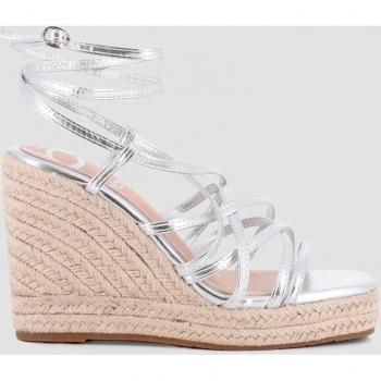 Sandalias de cuña de mujer plateadas Blogger PERLA