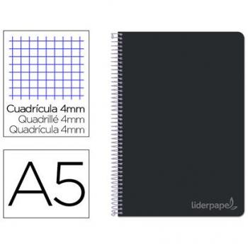 Cuaderno espiral Liderpapel cuarto witty tapa dura 80h 75gr cuadro 4mm con 09784
