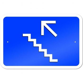 Gráficos y más, 22,9 x 15,2 cm Escaleras de la UPSTAIRS Flecha Izquierda metal Sign