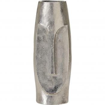 Jarrón de metal plateado 32 cm Caral - Florero moderno decorativo para mesa