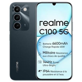 Smartphone Realme C100 5G - 4GB RAM, 128GB Almacenamiento, Pantalla de 6.8 144Hz, Batería de 6600mAh, Carga Rápida de