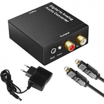WesKimed DAC Convertidor Digital a Analógico Adaptador Audio Óptico Toslink Coaxial a RCA L/r Jack Digital a Analógico Soporte Pcm/lpcm para HDTV Ps3 Ps4 Xbox,HDTV DVD BLU-Ray Amplificador AV
