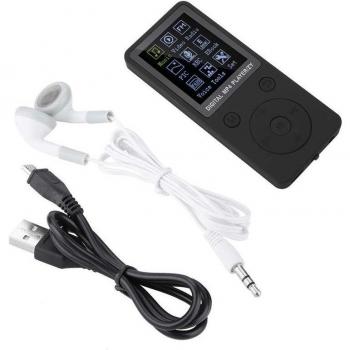 Reproductor de música MP4 portátil con pantalla, auriculares y soporte para tarjeta TF de 32GB, tiempo de espera prolongado y radio FM para grabación