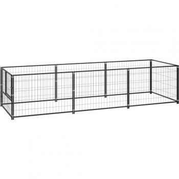 vidaXL Dog Kennel Black 3 m² Steel