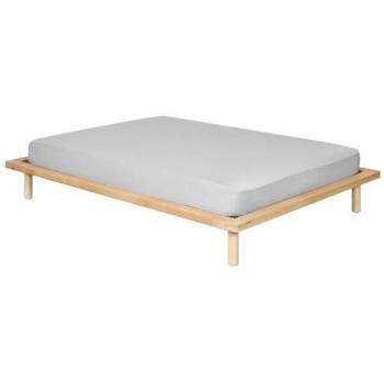 Cama de 2 plazas de madera maciza natural 140x200 cm para niños