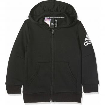 adidas Yb Mh Bos FZ FL Sweatshirt, Niños, Black/White, 1516Y