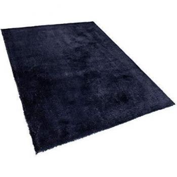 Alfombra Shaggy Azul Oscuro 160 x 230 cm Poliéster Hecho a Mano Pelo Largo Evren