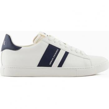 Armani Exchange Zapatillas Ecopiel Blanco Roto Azul Marino Logo Hombre Talla 44