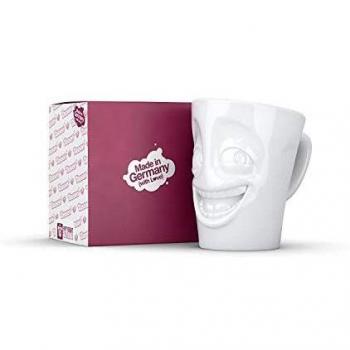 Taza de Cerámica Blanca con Caras Humorísticas - 350 ml